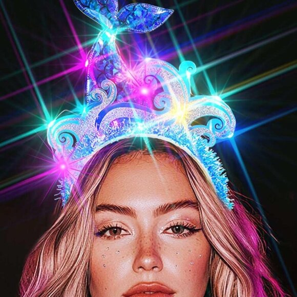 Light Up Mermaid Headband Costume Fish Tail Hair Accessory for Women main image 5
